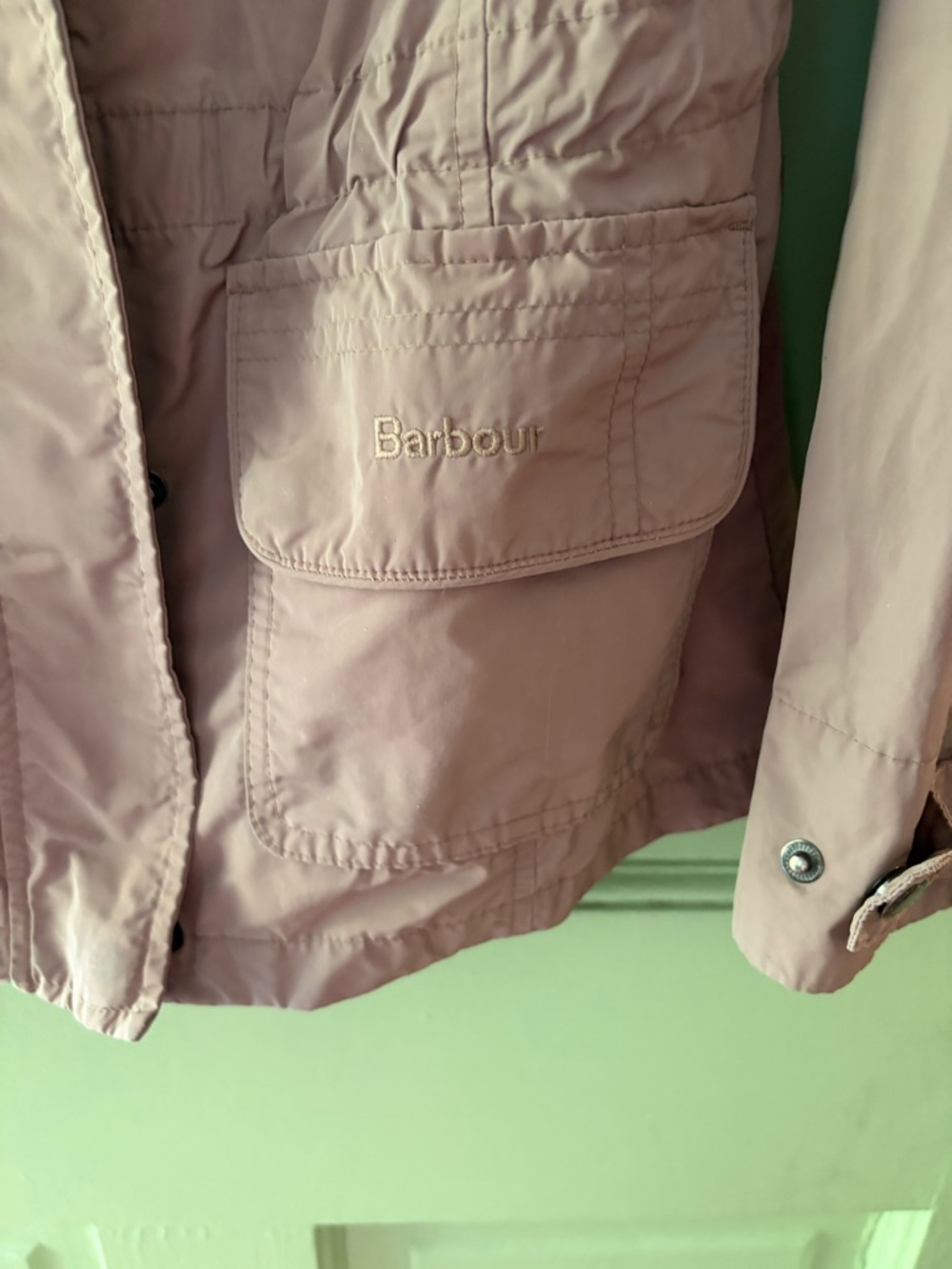 Barbour Dockray Casual Utility Tan Zip Front Jacket size 4 small - Picture 3 of 13